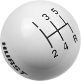 5 speed imprinted shift knob WHITE: 3/8"-16 for Hurst chrome sticks