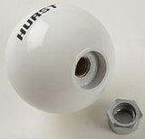 5 speed imprinted shift knob WHITE: 3/8"-16 for Hurst chrome sticks