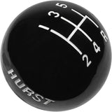 5 speed imprinted shift knob BLACK: 3/8"-16 for Hurst chrome sticks
