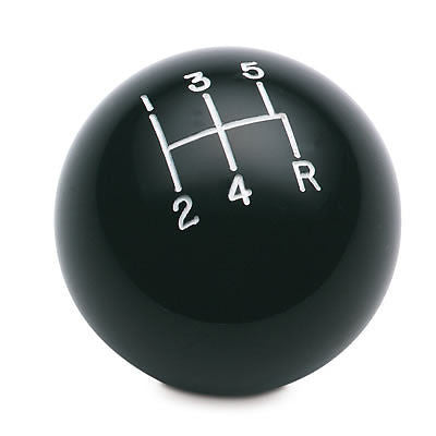5 speed engraved shift knob BLACK: 1/2"-20 for Ford T5 swaps