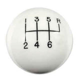 6 speed RUR engraved shift knob WHITE: 7/16"-20 for custom work