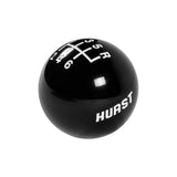 6 speed RUR imprinted shift knob BLACK: 3/8"-16 for Hurst chrome sticks