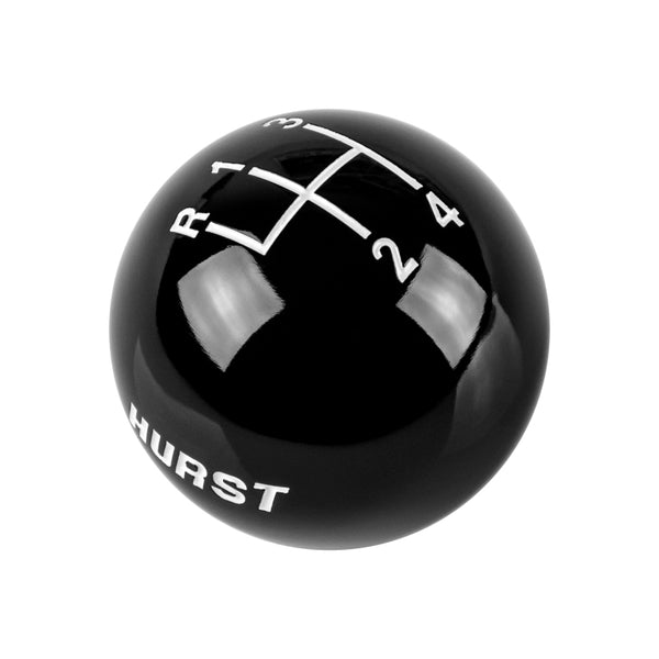 4 speed imprinted shift knob BLACK: 3/8