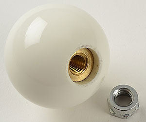 5 speed engraved shift knob WHITE: 3/8