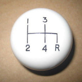 4 speed RDR engraved shift knob WHITE: 3/8"-16 for 1980-1986 Jeep CJ w/ T4 or T176 + 1984-1986 XJ w/ AX4