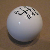 6 speed RUL engraved shift knob ball WHITE for 2015-2025 Ford Mustang + Focus & Fiesta