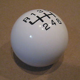6 speed RUL engraved shift knob ball WHITE for 2015-2025 Ford