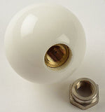 5 speed engraved shift knob WHITE: 7/16"-20 for Hurst black sticks