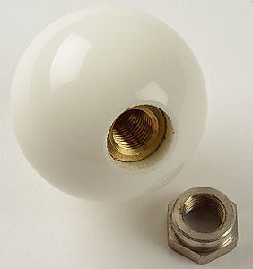 5 speed engraved shift knob WHITE: 7/16