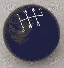 6 speed RUR engraved shift knob BLACK: 9/16