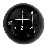 4 speed RDL engraved shift knob BLACK: 1/2"-20 for '60s Ford Falcon Fairlane Mustang