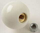 6 speed RUL engraved shift knob WHITE: 3/8"-16 for Hurst chrome sticks