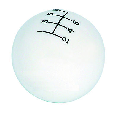 6 speed RUR engraved shift knob WHITE: M12 x 1.75 for 2003-2004