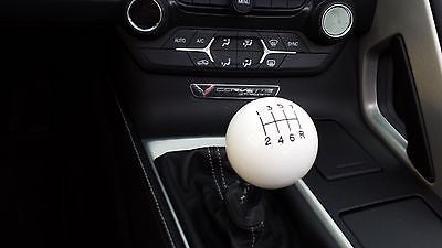 7 speed engraved shift knob WHITE: 3/8"-16 for Hurst chrome sticks