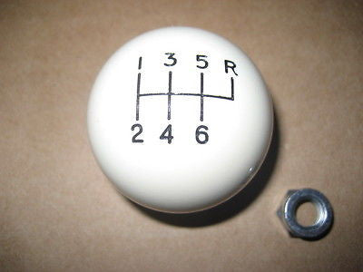 6 speed RUR engraved shift knob IVORY: 3/8"-16 for Hurst chrome sticks