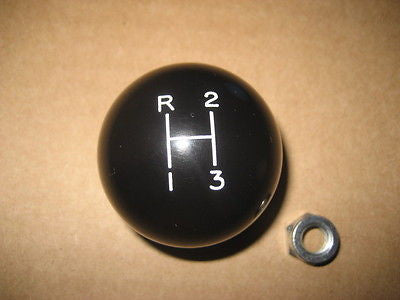 3 speed engraved shift knob BLACK: 3/8"-24 for Buick Olds + AMC & Mopar