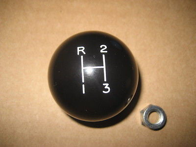 3 speed engraved shift knob BLACK: 7/16"-20 for '60s Ford