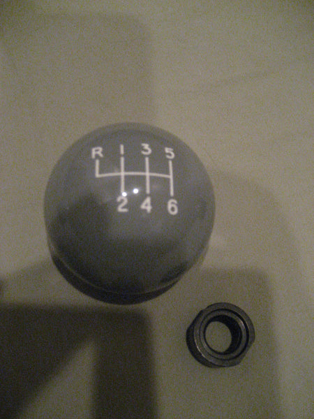 6 speed RUL engraved shift knob GRAY: M12 x 1.25 for 2005