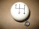 4 speed RUL engraved shift knob IVORY: 3/8"-24 for Buick Olds 442 AMC Mopar