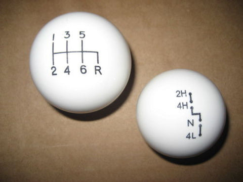 Shifter & transfer case shift knob set WHITE for 2007-2018 Jeep Wrangler JK 6 speed