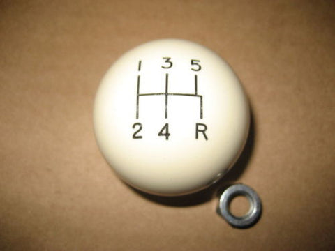 5 speed engraved shift knob IVORY: 3/8"-16 for Hurst chrome sticks