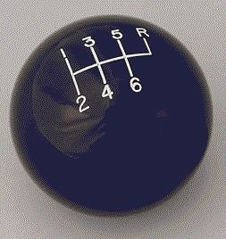6 speed RUR engraved shift knob BLACK: 7/16"-20 for custom work