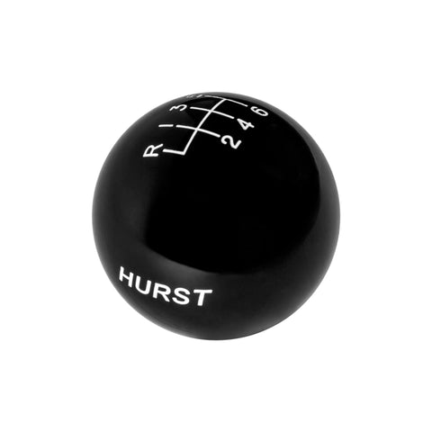 6 speed RUL logo imprinted shift knob BLACK: 3/8"-16 for Hurst chrome sticks