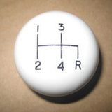 4 speed RDR engraved shift knob WHITE: 3/8"-16 for 1980-1986 Jeep CJ w/ T4 or T176 + 1984-1986 XJ w/ AX4