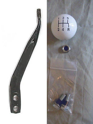 Chrome Shifter Stick #8550 & Knob for 1983-2004 Mustang 5 speed