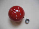 4 speed RUL engraved shift knob RED: 5/16"-18 for GM / Muncie chrome shifters