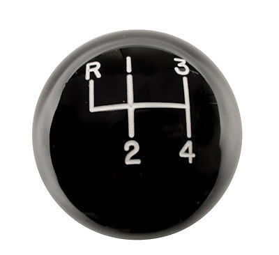 4 speed RUL engraved shift knob BLACK: 1/2"-20 for '60s Ford Falcon Fairlane Mustang AMC