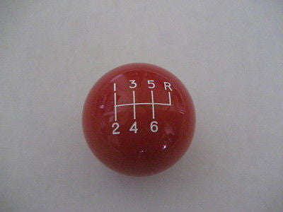 6 speed RUR engraved shift knob RED: 3/8"-16 for Hurst chrome sticks