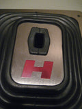 Super Boot w/ custom "Red H" trim - large rubber floor boot w/ trim ring for Hurst chrome shifter sticks