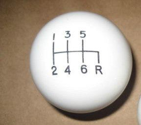 6 speed RDR engraved shift knob WHITE: 9/16
